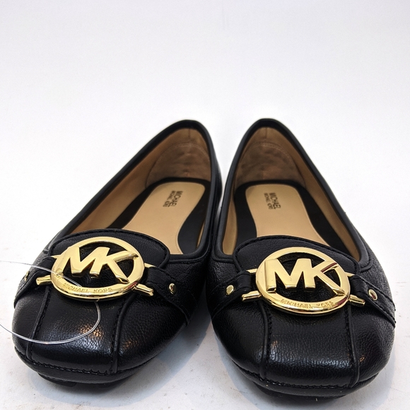 Michael Kors NEW Fulton Leather Logo Flats Black - Picture 2 of 8